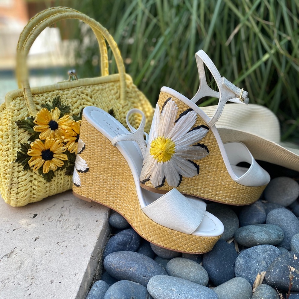 Kate Spade Daisy Devon Wedge Sandals - Size 9.5